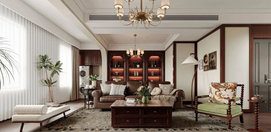 現代中式三居室裝修效果圖