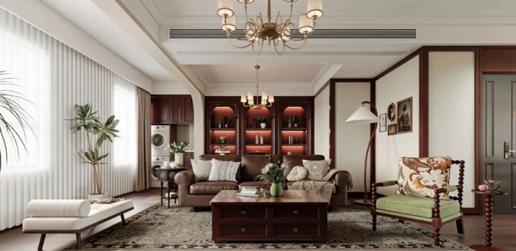 現代中式三居室裝修效果圖