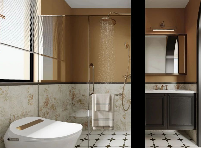 復古美式三居室衛生間裝修效果圖