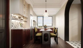 復古美式三居室餐廳裝修效果圖