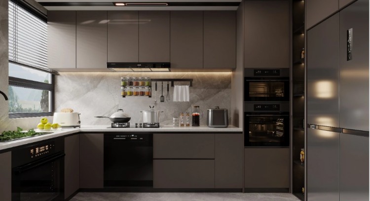 意式輕奢三居室廚房裝修效果