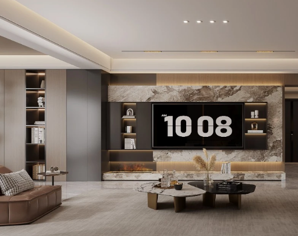 意式輕奢三居室客廳裝修效果