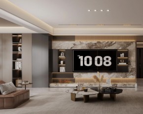 意式輕奢三居室客廳裝修效果