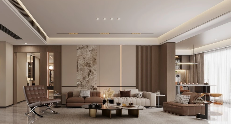 意式輕奢三居室裝修效果圖