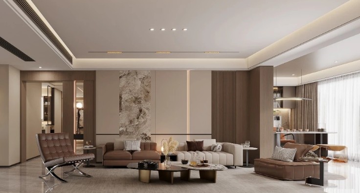 意式輕奢三居室裝修效果圖