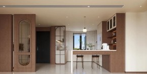 中古風三居室餐廳裝修效果圖