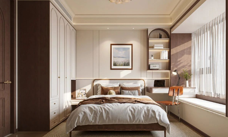 中古風三居室臥室裝修效果圖