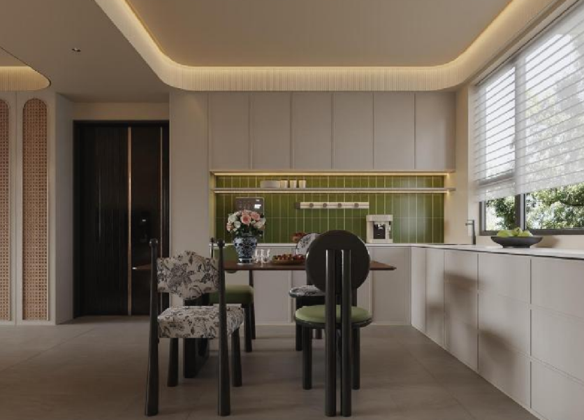 法式復古三居室餐廳裝修效果圖