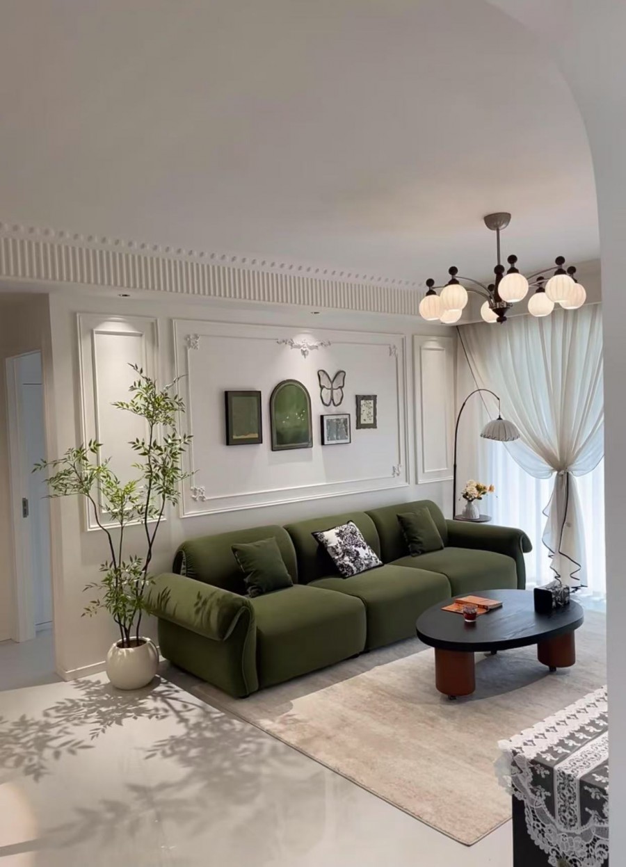 輕法式兩居室客廳裝修效果圖