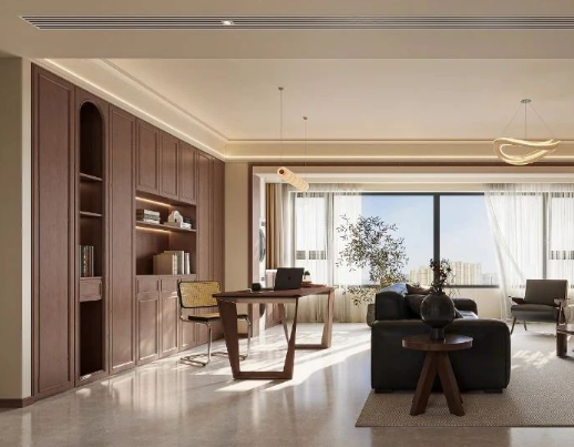 中古風三居室書房裝修效果圖