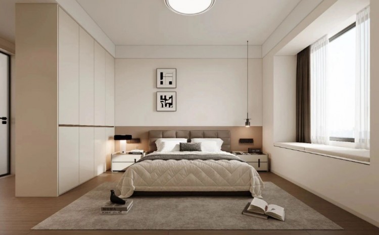 現代簡約三居室臥室裝修效果圖