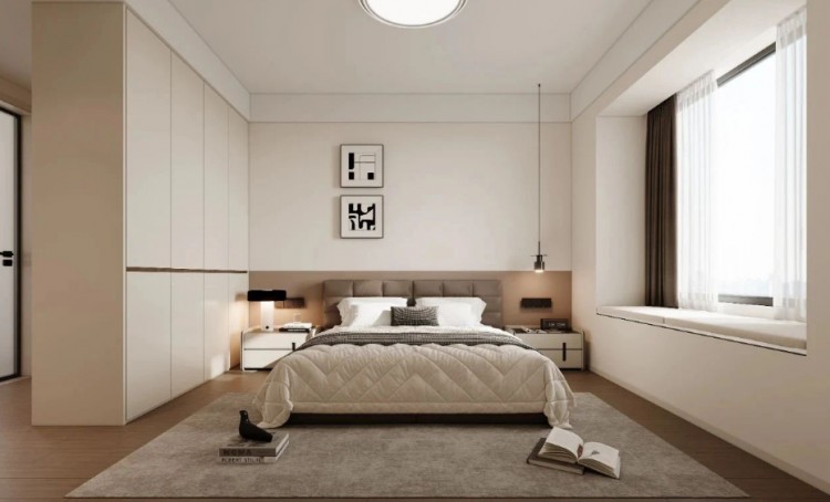 現代簡約三居室臥室裝修效果圖