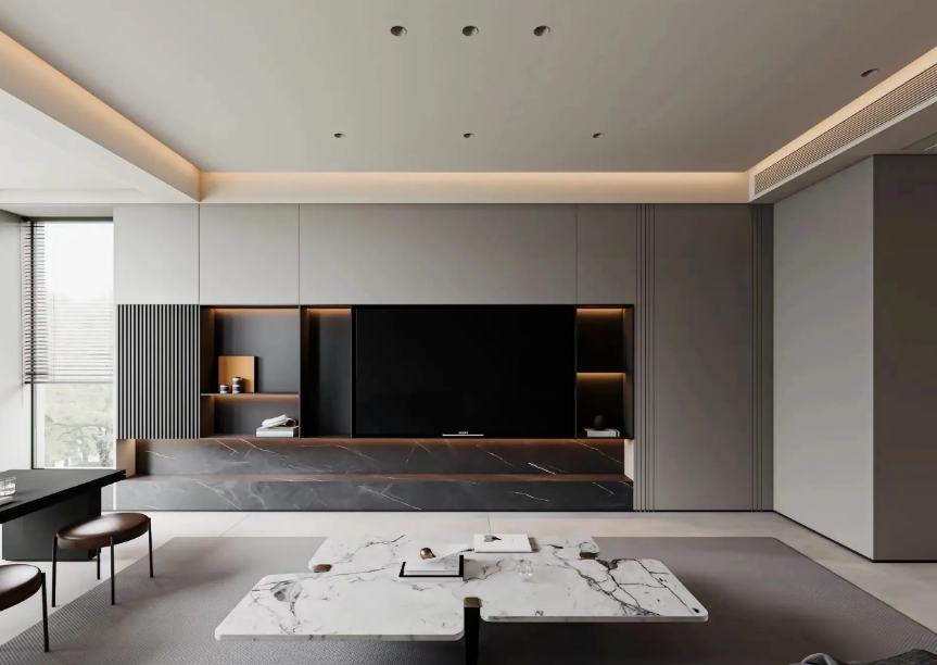 極簡意式三居室裝修效果圖