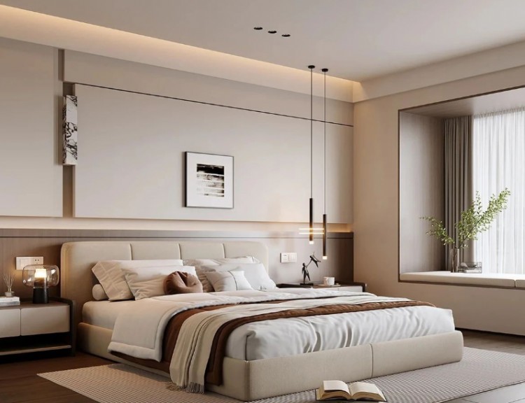 極簡意式三居室臥室裝修效果圖