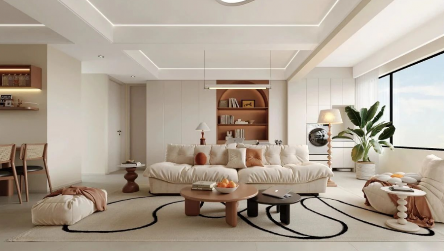 現代簡約三居室客廳裝修效果圖