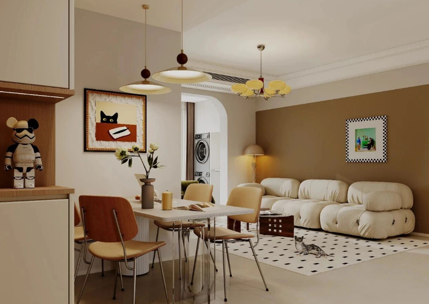 法式中古風三居室餐廳裝修效果圖