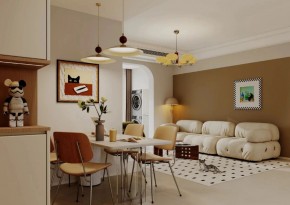 法式中古風三居室餐廳裝修效果圖