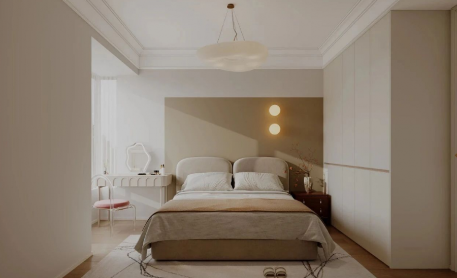 法式中古風三居室臥室裝修效果圖