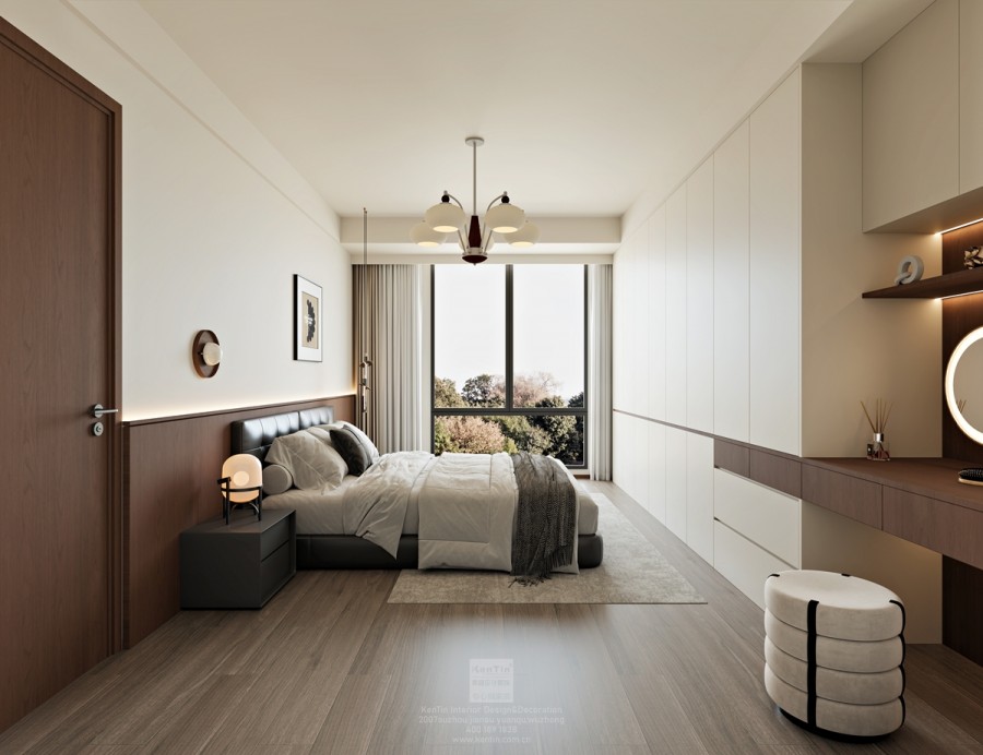 云棲隱山中古風三居室臥室裝修效果圖