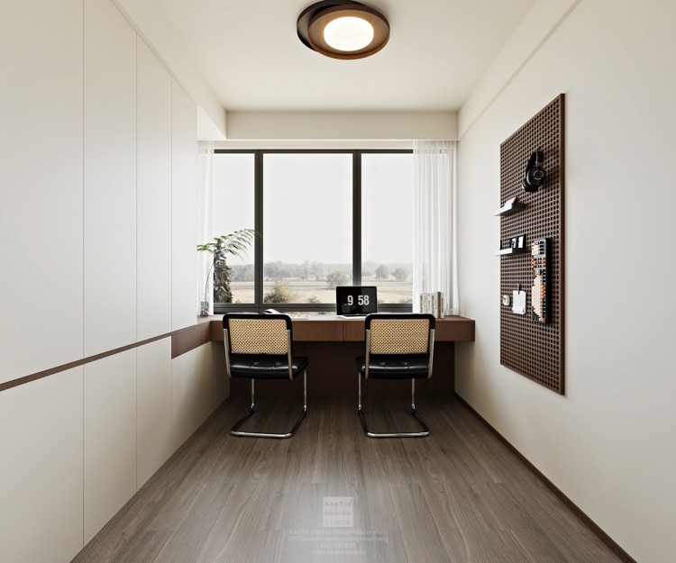 云棲隱山中古風三居室書房裝修效果圖