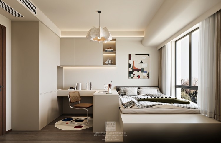 云棲隱山中古風三居室兒童房裝修效果圖