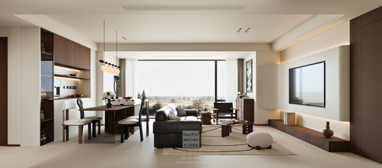 云棲隱山中古風三居室餐廳裝修效果圖