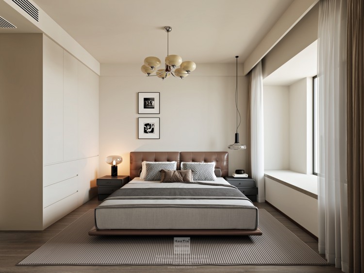 云棲隱山中古風三居室臥室裝修效果圖