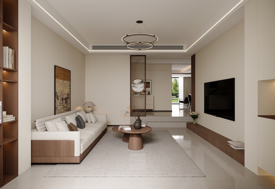 石湖之韻宋氏美學(xué)復(fù)式客廳裝修效果圖