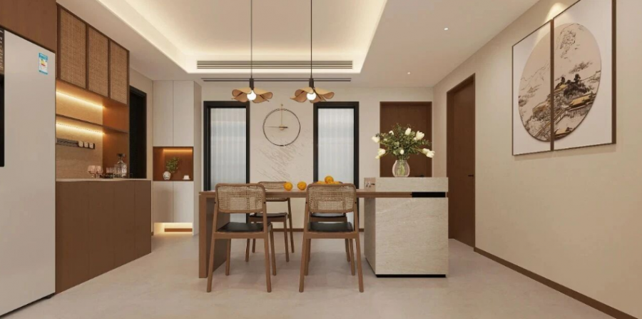 新中式三居室餐廳裝修效果圖