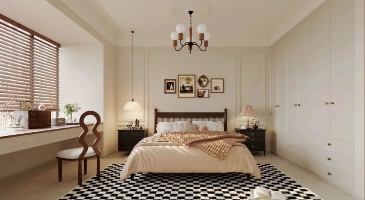 現代簡約三居室臥室裝修效果圖