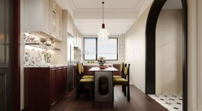 復古美式三居室餐廳裝修效果圖