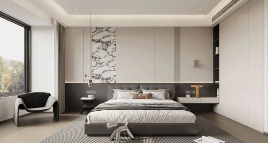 意式極簡三居室臥室裝修效果圖