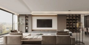 意式極簡三居室客廳裝修效果圖