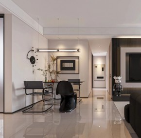 現代簡約三居室餐廳裝修效果圖
