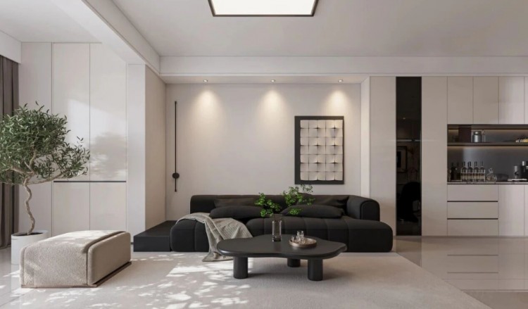 現代簡約三居室客廳裝修效果圖