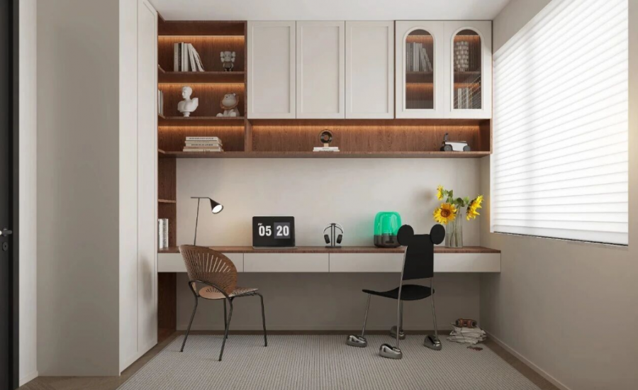 現代法式三居室書房裝修效果圖