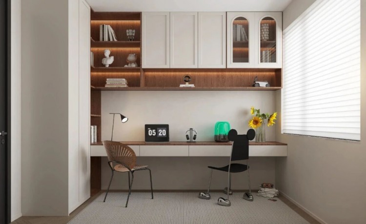 現代法式三居室書房裝修效果圖