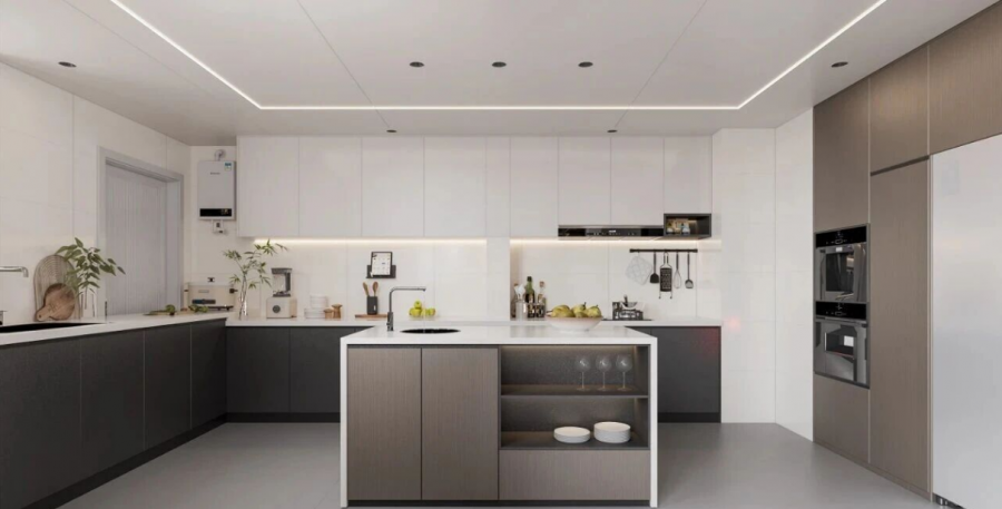 現代簡約三居室廚房裝修效果圖