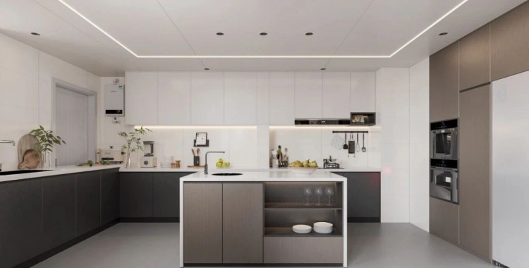 現代簡約三居室廚房裝修效果圖