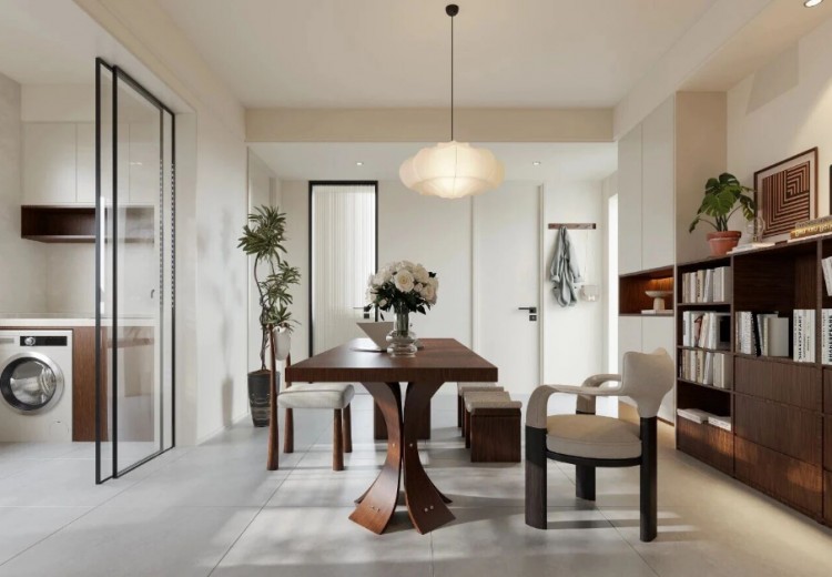 中古風三居室餐廳裝修效果圖