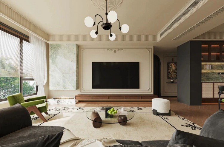 法式中古三居室裝修效果圖