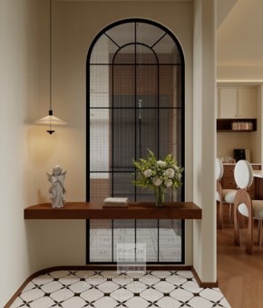泓悅府疊墅法式中古玄關裝修效果圖
