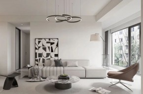 現代簡約復式別墅客廳裝修效果圖