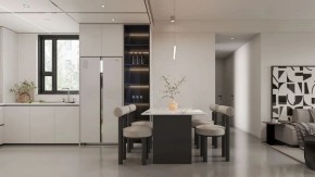 現代簡約復式別墅餐廳裝修效果圖