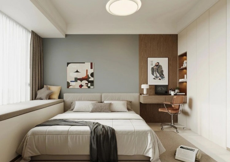 現代簡約三居室臥室裝修效果圖