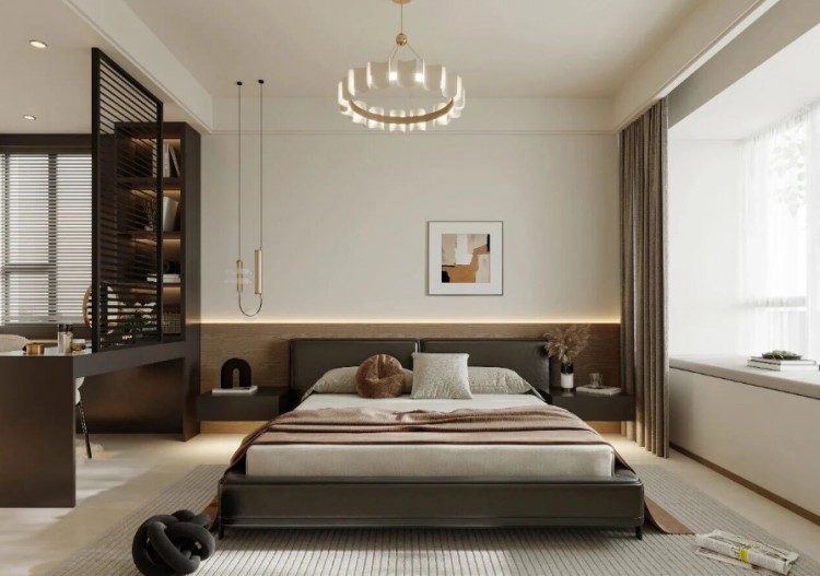 現代簡約三居室臥室裝修效果圖