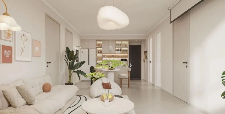 現代簡約兩居室客廳裝修效果圖