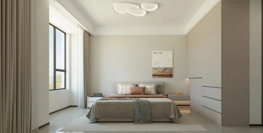 現代簡約三居室臥室裝修效果圖