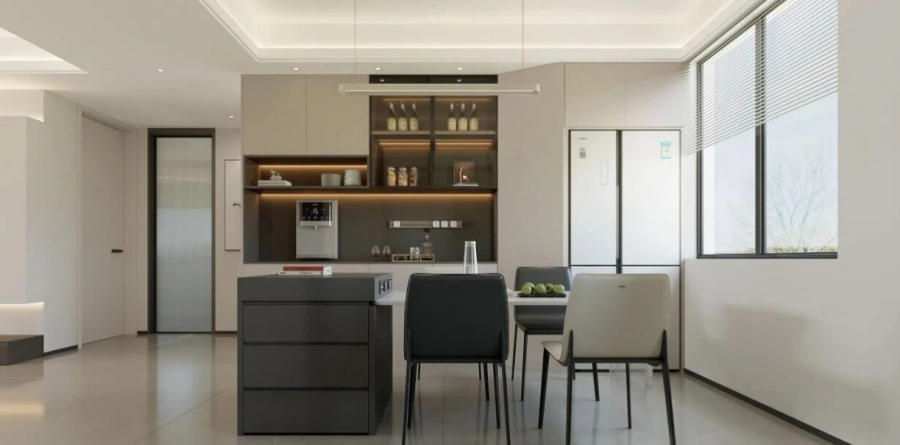 現(xiàn)代簡約三居室餐廳裝修效果圖