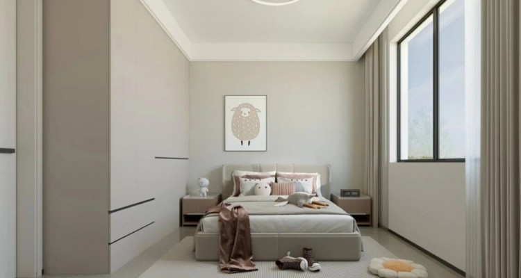 現代簡約三居室臥室裝修效果圖